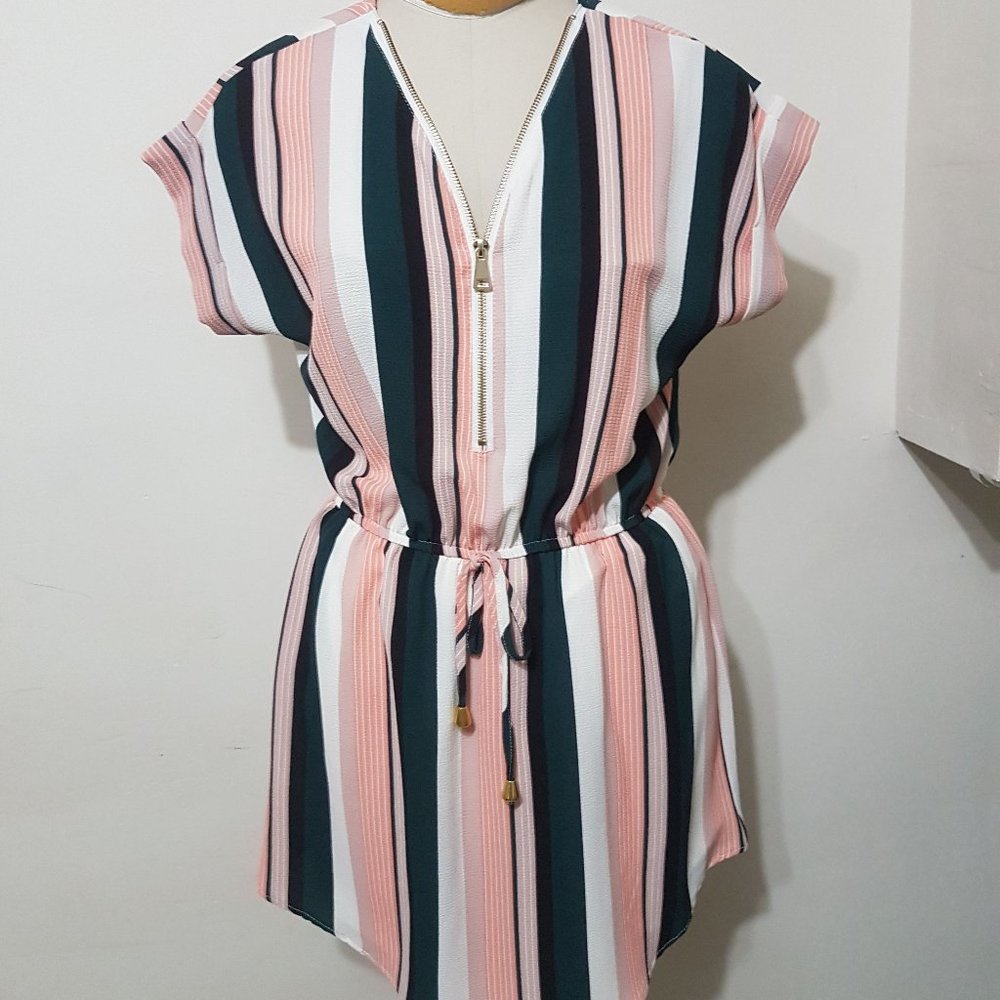 Green, Pink and White Dress